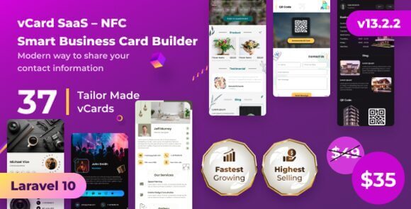 Infy vCard Saas NFC Smart Business Card Builder Script