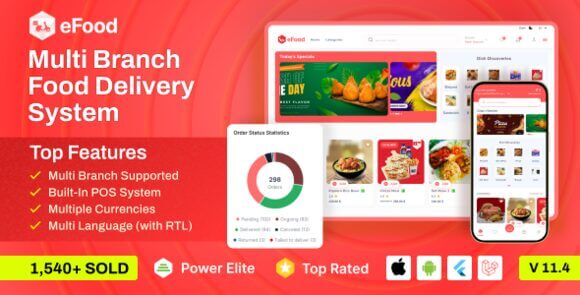 eFood Food Delivery App with Laravel Admin Panel Delivery Man App