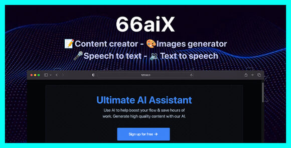 66aix AI Content Chatbot Images Generator and Speech to Text SaaS