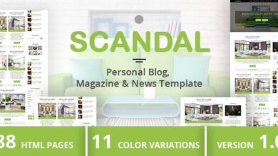 SCANDAL Personal Blog Magazine and News Template