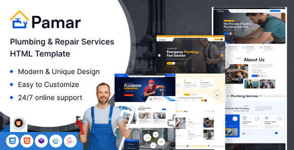 Pamar Plumbing and Repair Service HTML Template