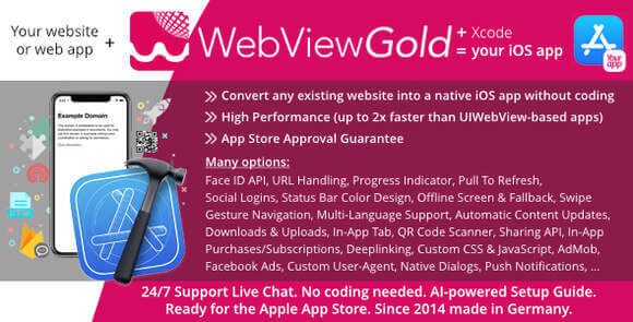 WebViewGold for iOS Convert Website to iOS App Source