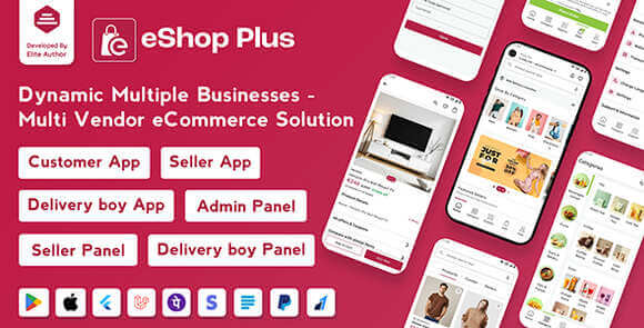 eShop Plus Multi Vendor eCommerce Flutter App with Laravel Admin Panel