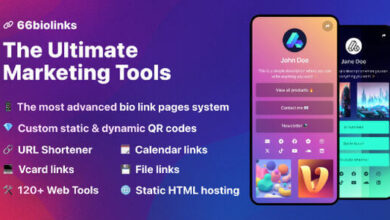 66biolinks Bio Links URL Shortener QR Codes and Web Tools SaaS Nulled