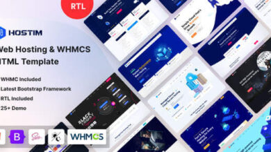 Hostim Web Hosting Services HTML Template with WHMCS