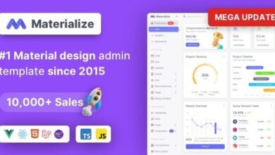 Materialize NextJS Vue HTML Laravel Material Admin Template