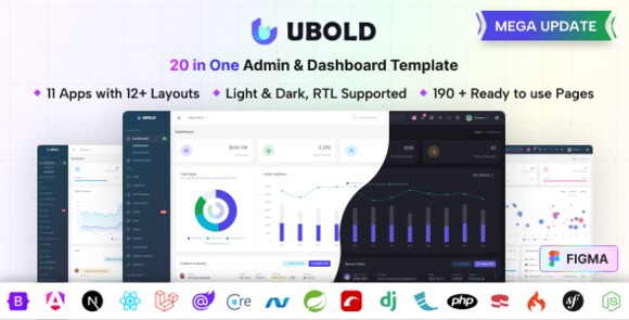 UBold 20 in One Admin and Dashboard Template