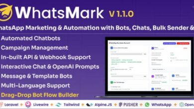 WhatsMark WhatsApp Marketing and Automation with Bots Chats Bulk Sender and AI Script