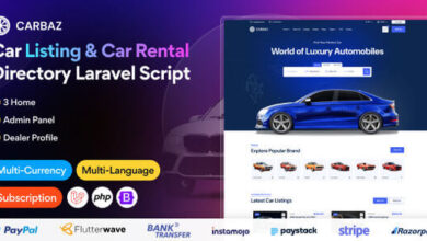 Carbaz Car Listing and Car Rental Directory Laravel Script