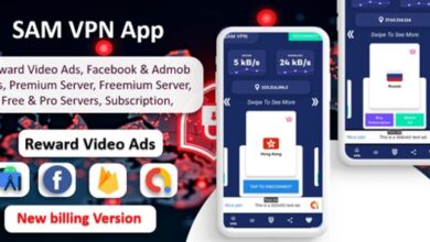 SAM VPN App Secure and Fast Servers VPN Reward Video Ads Subscription