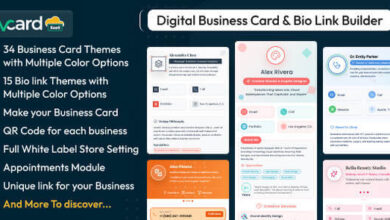 vCard SaaS Digital Business Card Builder Bio Links Builder Nulled
