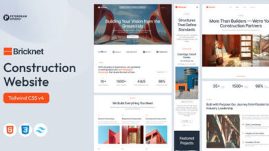 Bricknet Construction Company Website Tailwind Template