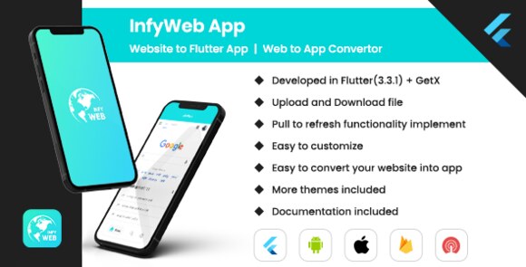 InfyWeb Web to App Website to Flutter App Convertor WebView