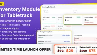 Inventory Module for Tabletrack Addon