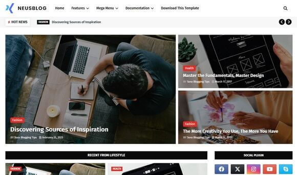 NeusBlog Personal Blog and Magazine Blogger Template