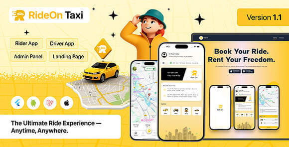 RideOn Taxi Complete Taxi Booking Solution Source