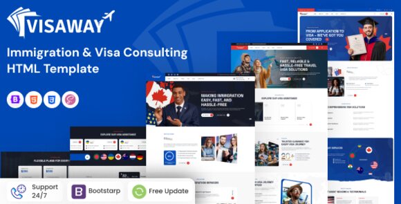 Visaway Immigration and Visa Consulting HTML Template